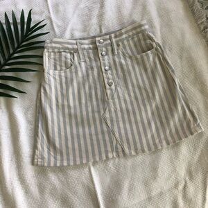 Madewell denim striped skirt